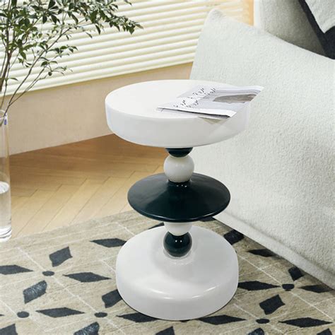 Black And White Side Table Wood Square Tabletop Apollobox