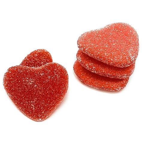 Sweetgourmet Gummi Sugar Hearts Pink And Red Sanded Candies