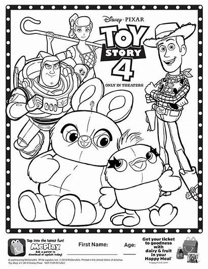 Coloring Toy Story Meal Mcdonalds Happy Sheet