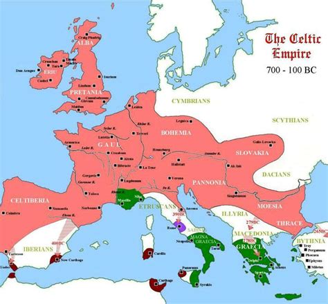 The Celtic Empire 700 Bc 100 Bc Celtic Gods Ancient History Map
