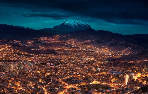 Wallpaper Night The City Bolivia La Paz Images For Desktop Section