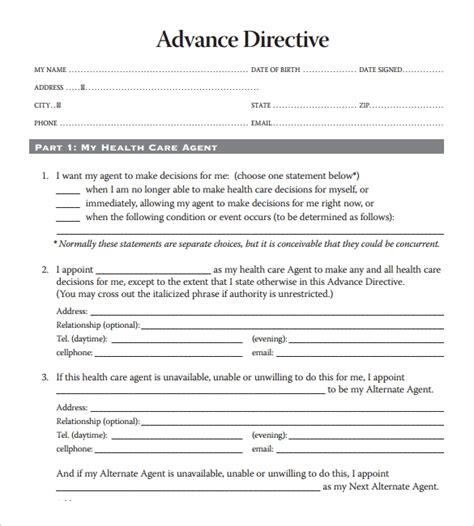 Advance Care Directive Forms Pdf