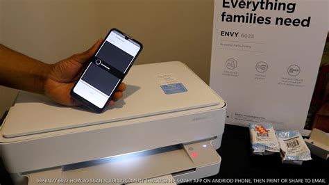 Hp Envy 6022 How To Scan Your Document Through Hp Smart App On Andriod Phone Then Print Or