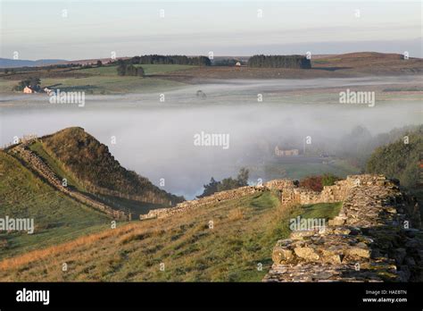 Early Morning Mist Carpets The Ground Near Thorny Doors Below Cawfield