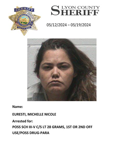 Lyon County Sheriff’s Office – Nevada: Jail Bookings 05/12/2024 – 05/19