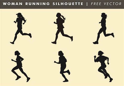 Woman Running Silhouette Vector Art Icons And Graphics For Free Download