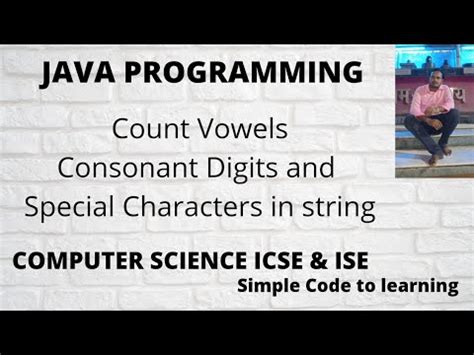 Java Program To Count Vowels Consonant Digits And Special Characters In String Видео
