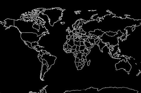 World Map Black And White By Athena Mckinzie Black Background