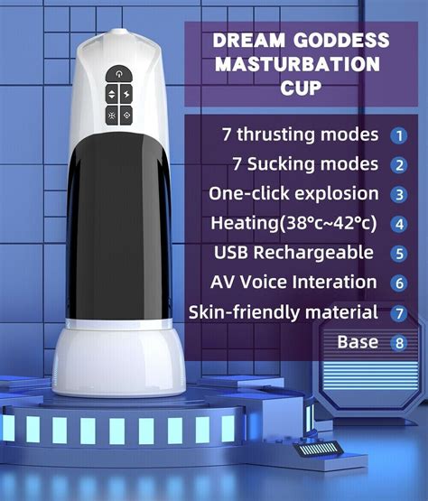 Male Masturbater Automatic Heated Telescopic Cup Pussy Stroker Blowjob
