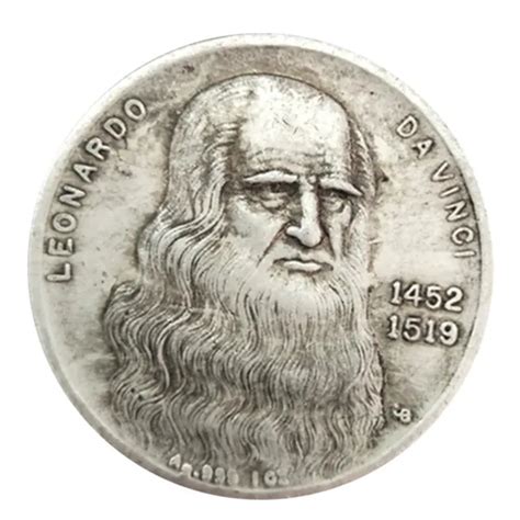 Da Vinci Silver Coin Antique Nude Lady Vintage Italy Renaissance