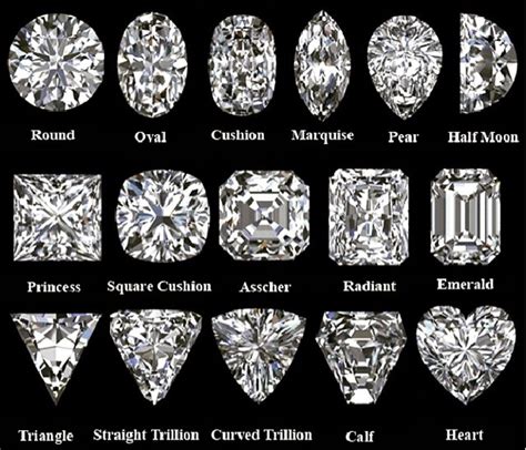 Different Diamond Shapes Fine Diamond Jewelry Diamond Chart Jewelry