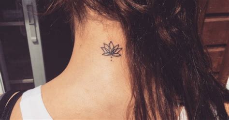 Lotus Flower Tattoo On The Back Of The Neck Back Of Neck Tattoo Neck