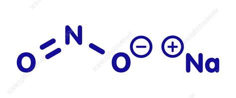 Sodium Nitrite Chemical Structure Illustration Stock Image F027
