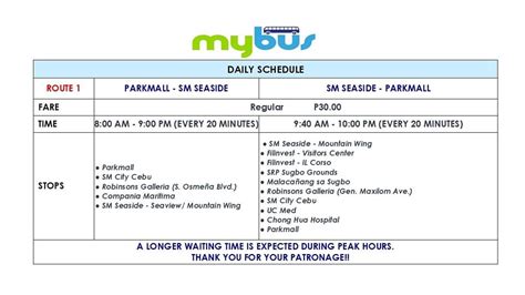 2023 Cebu Mybus Routes Bus Schedule And Fare