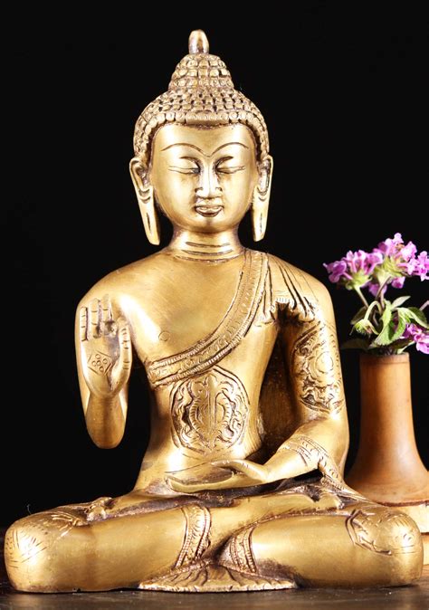 Sold Brass Vitarka Mudra Buddha Statue 8 89bs179z Hindu Gods