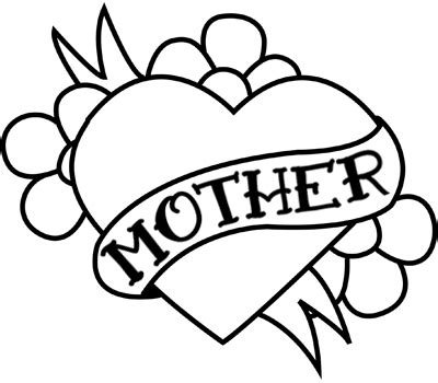 Actual dimensions of the stencil graphic are about 10% smaller than the sheet. Mother Heart Tattoo Stencil Pattern for Mother's Day ...