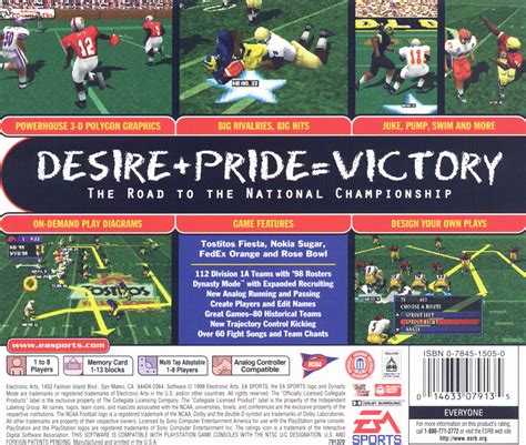 Ncaa Football 99 1998 Playstation Box Cover Art Mobygames
