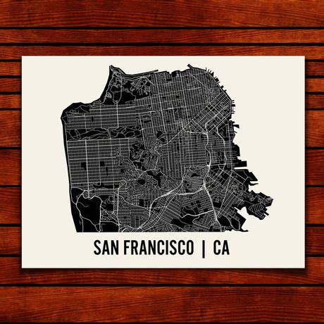Touch of modern is a curated, online shopping destination for men to discover extraordinary products to elevate their lifestyle. San Francisco Map Art Print - Mr City Printing - Touch of ...