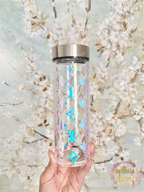 Custom Glass 16oz Water Bottle With Stainless Steel Lid Etsy
