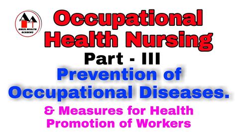 Prevention Of Occupational Diseases And Measures For Health Promotion And