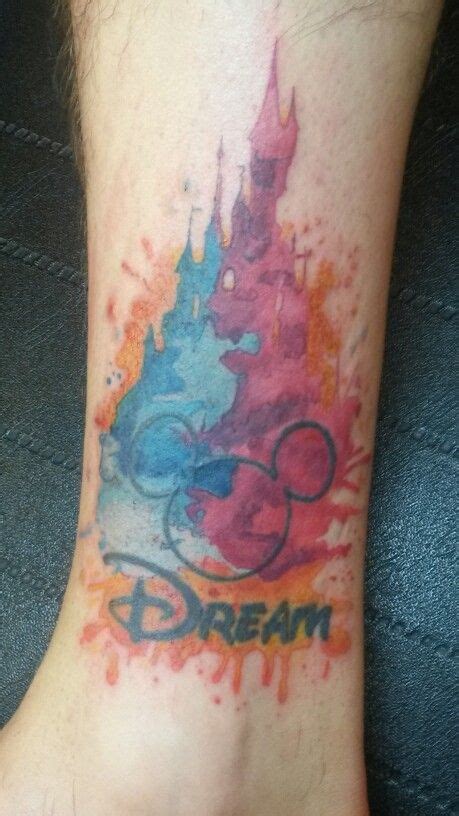 My Disney Watercolor Tattoo Prehealed The Mickey And Dream Was