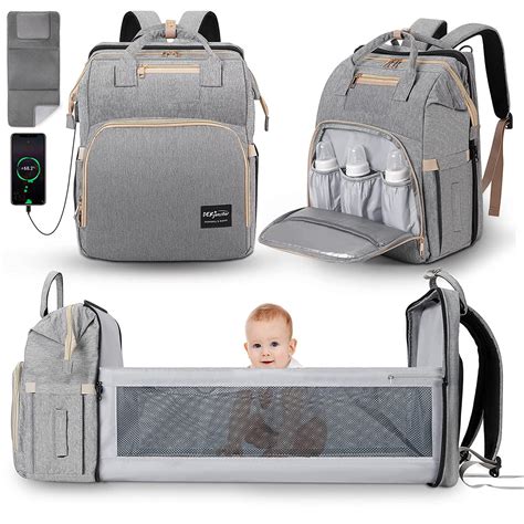 Derjunstar Baby Diaper Bag Backpack With Changing Station Diaper Bags