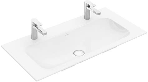 Villeroyandboch Finion Schrankwaschtisch 100x50cm 2 Hahnlöcher Mit