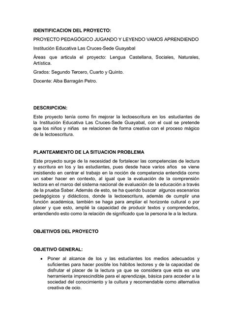Calaméo Informe Final Proyecto Lectoescritura