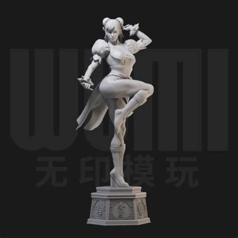 Anime Chun Li 118 Figure 3 Unpainted Model 3d Printed Resin Kit 10cmh