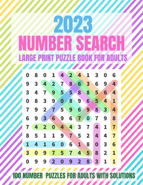 2023 Number Search Puzzle Book For Adults Large Print Number Finds