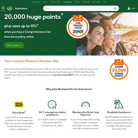 20,000 Bonus Woolworths Rewards Points (Worth $100) if You Take out Car