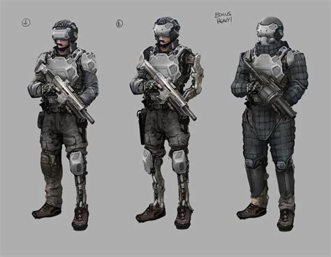 Futuristic Armour Soldier Sci Fi Concept Art