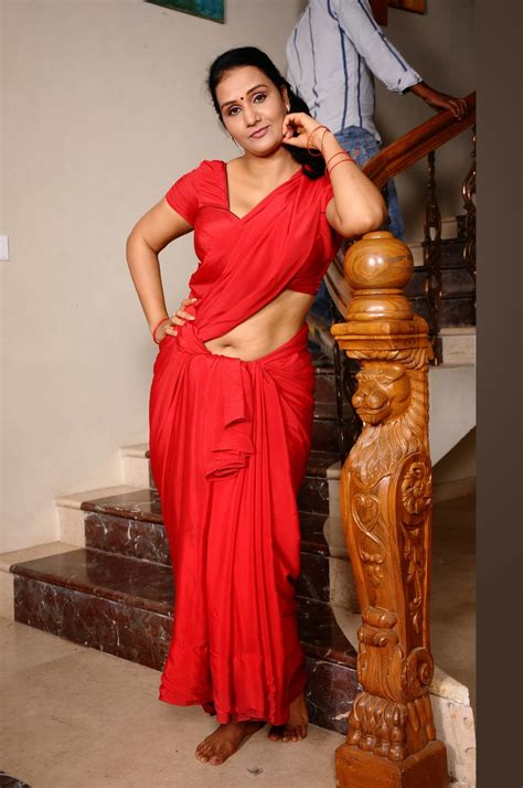 Apoorva Red Hot Saree South Indian Navels