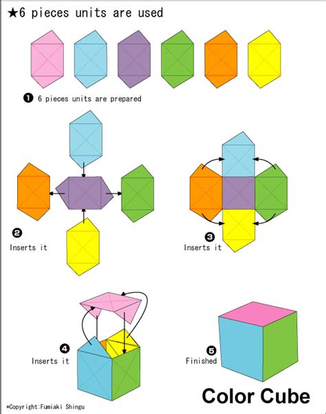 Origami Color Cube Instruction Easy Origami Instructions For Kids