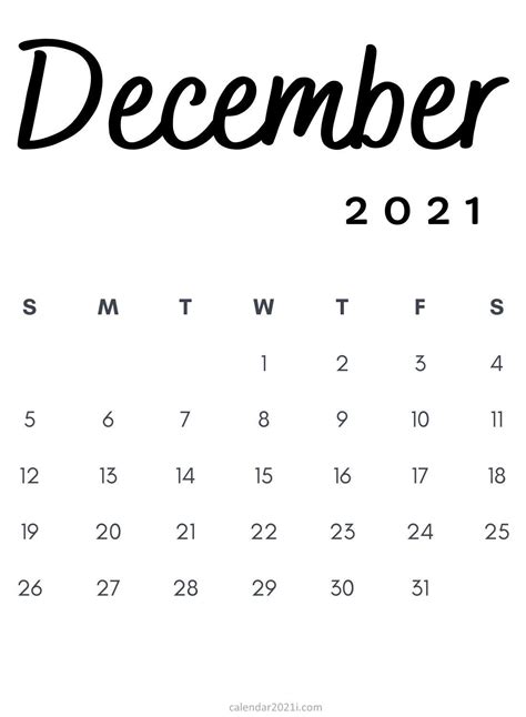 Free Minimalist 2021 Calendar Monthly Printable Printable Calendar