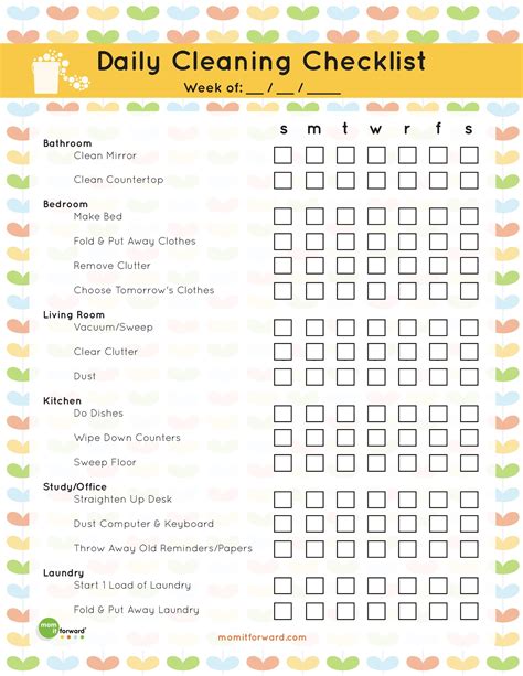 Free Printable Cleaning Checklist Template