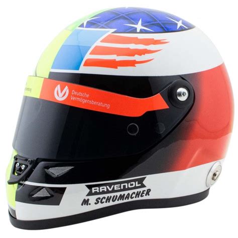 This time in a flame theme as per his karting helmet. Mick Schumacher miniature helmet Belgium Spa 2017 1/2
