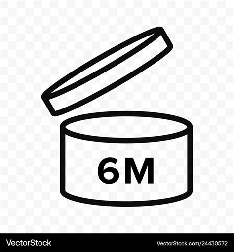 Pao 6m Icon Cosmetic Open Month Life Shelf Vector Image