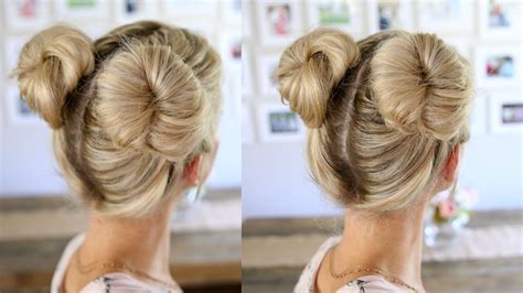3 Easy Double Buns Space Buns For Thin Normal And Thick Hair Youtube