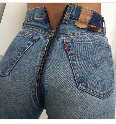 Jeans Zip Zip Jeans Back Zipper Jeans Back Zipper Sexy Levis High Waisted Jeans Blue