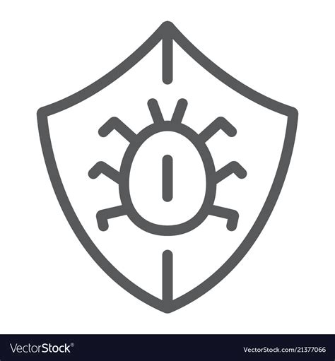 Antivirus Line Icon Security And Protection Vector Image