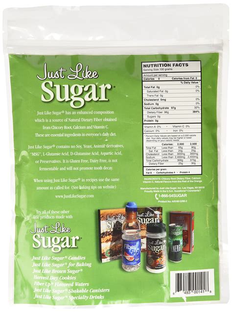 Just Like Sugar Table Top Natural Sweetener Chicory Root Sugar