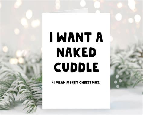 Naked Christmas Card Naked Cuddle Sexy Merry Christmas Card Etsy Uk