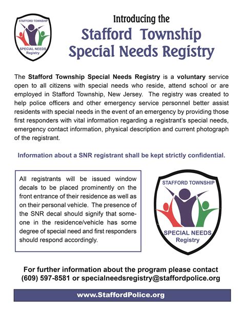 Special Needs Registry Stafford Township Nj