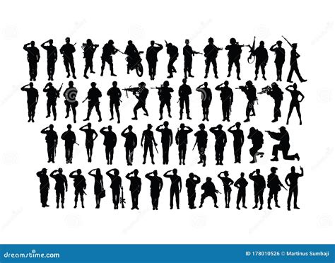 Soldier Army Salute Silhouette Vector Image 233622320