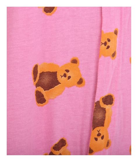 Cute Adult Onesie Teddy Bear Print On Pink Funzee