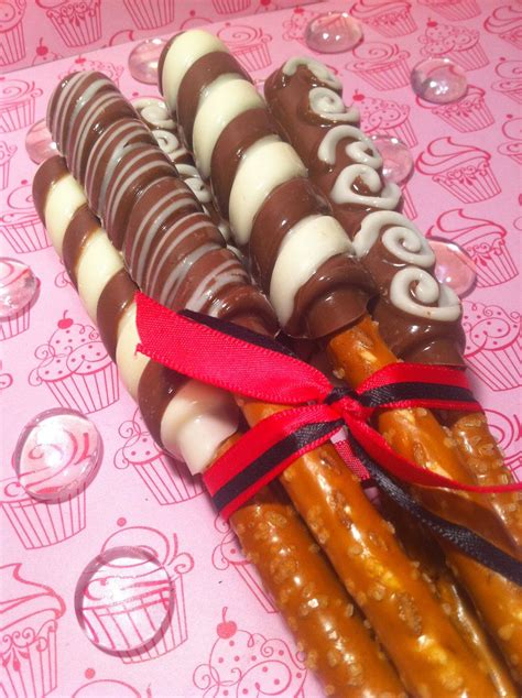Gourmet Chocolate Covered Pretzel Rods One Dozen By Nikkistreats