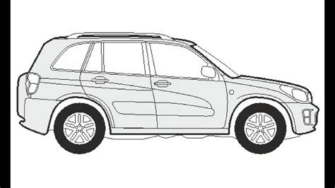 How To Draw A Toyota Rav4 Как нарисовать Toyota Rav4 Youtube