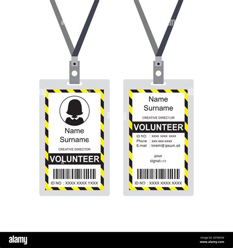 Plastic And Laminated Volunteer Badge Or Id Card Front And Back View