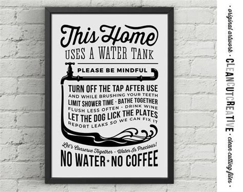 Funny Water Rules Sign For Home With Water Tank Save Water Etsy In